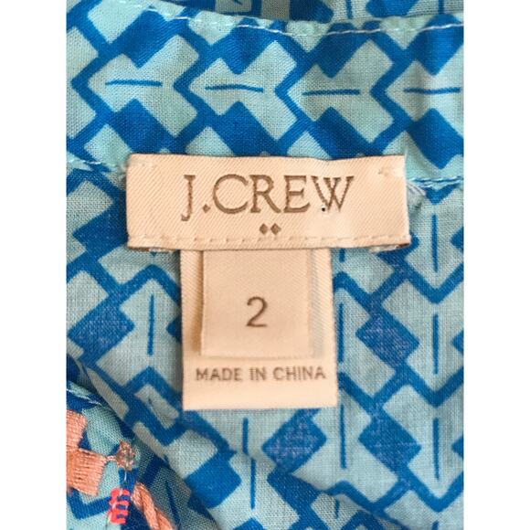 J. Crew Factory Print Embroidered Sleeveless Blouse Size 2 - Picture 5 of 7
